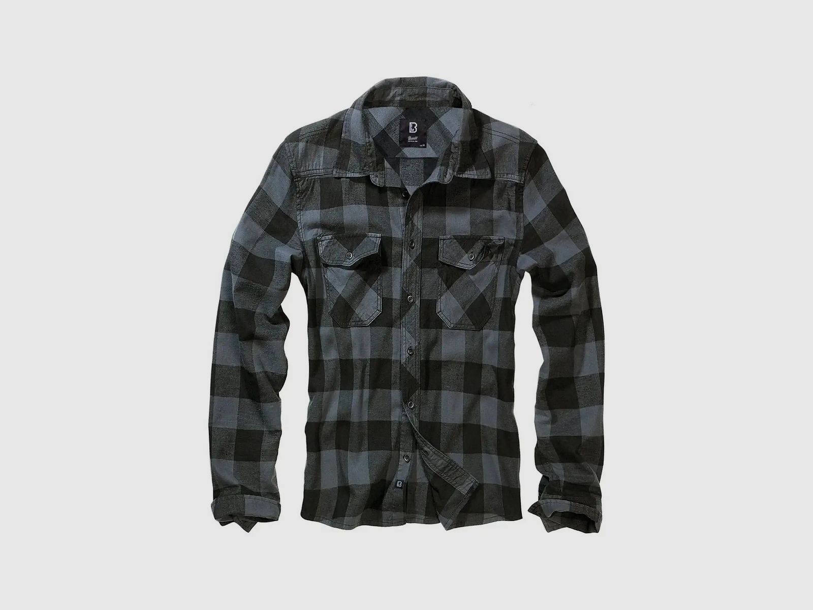 Chemise à carreaux Brandit Longsleeve - Noir Gris / S Hommes