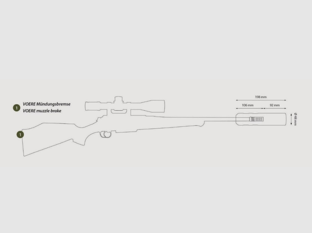 VOERE overbarrel hunting suppressor 6.5 mm – like new