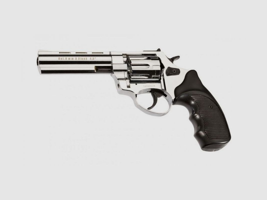 ZORAKI R1 4.5" Glanz Chrome 9mm R.K. Schreckschussrevolver im Stil klassischer Smith & Wesson Revolver