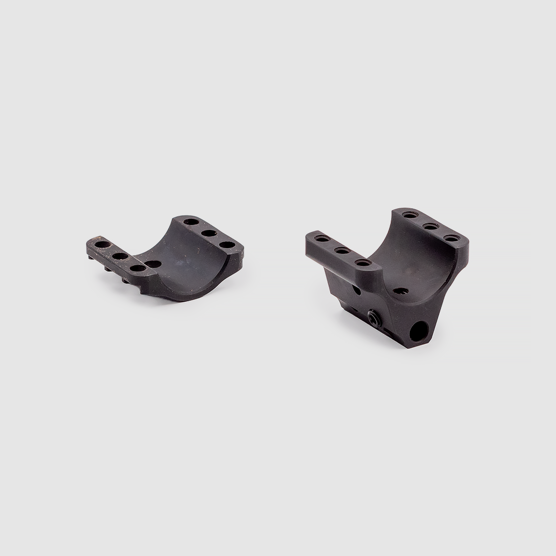 JP verstellbares Gasblock aus zwei Teilen mit Stopp, 0,750 Bohrung, schwarz Edelstahl, Low-Profile, Bild 1 von 3