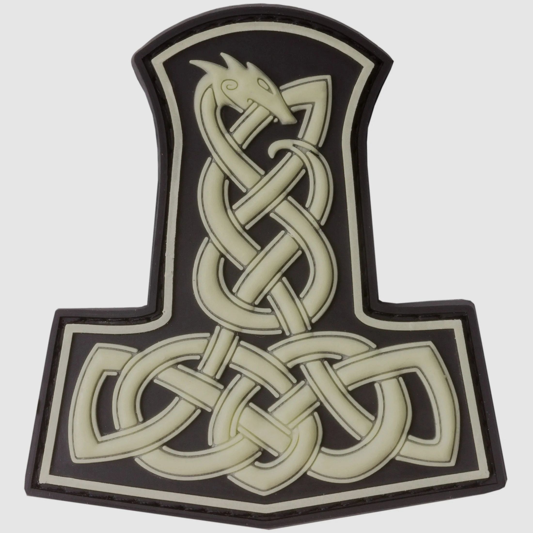 Jackets To Go JTG 3D Patch Dragon Thors Hammer nachleuchtend