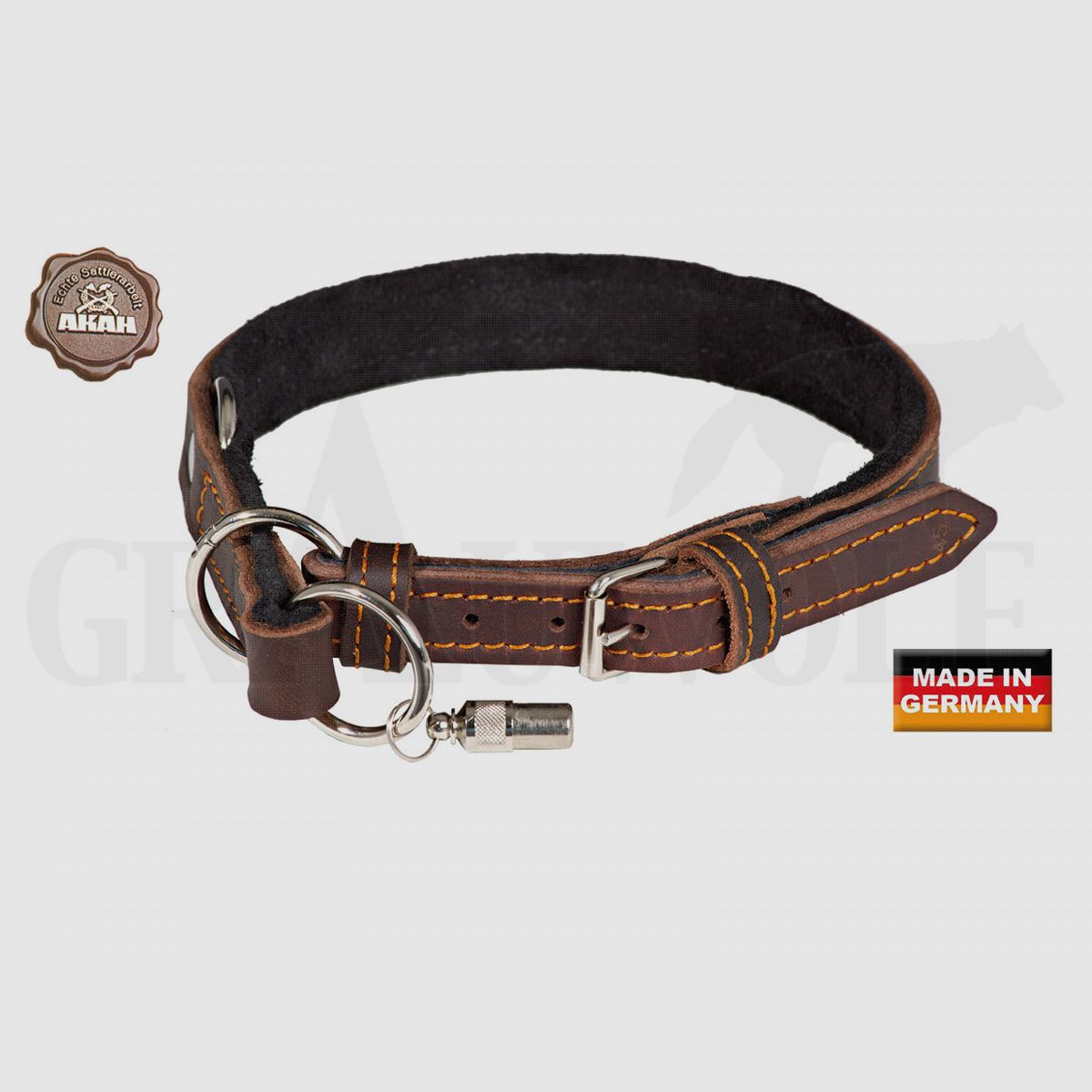 Akah Würger con Limitazione Collare per Cani in Pelle d'Olio 55 cm