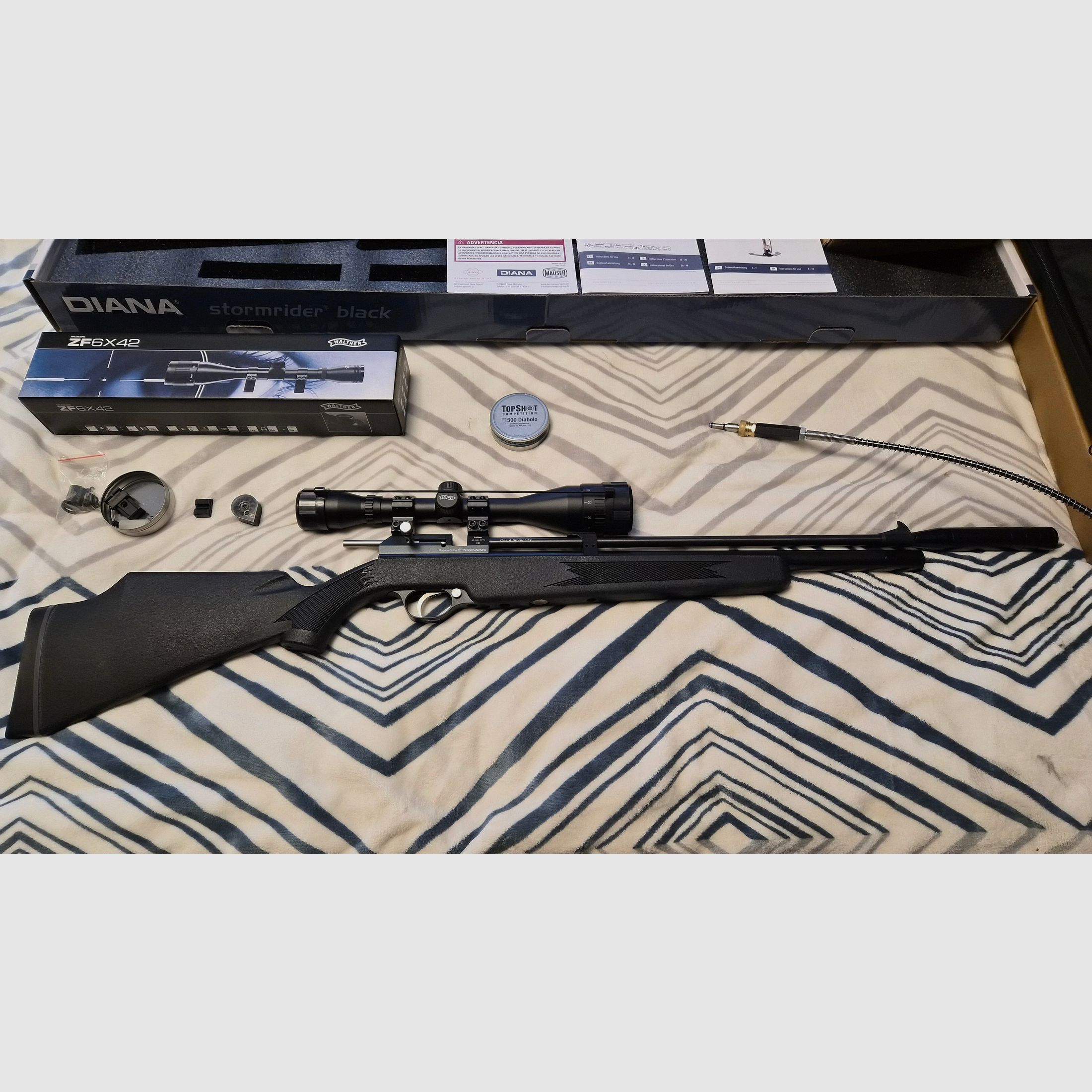 DIANA Stormrider Kaliber 4.5 mit Zielfernrohr und Pressluftpumpe