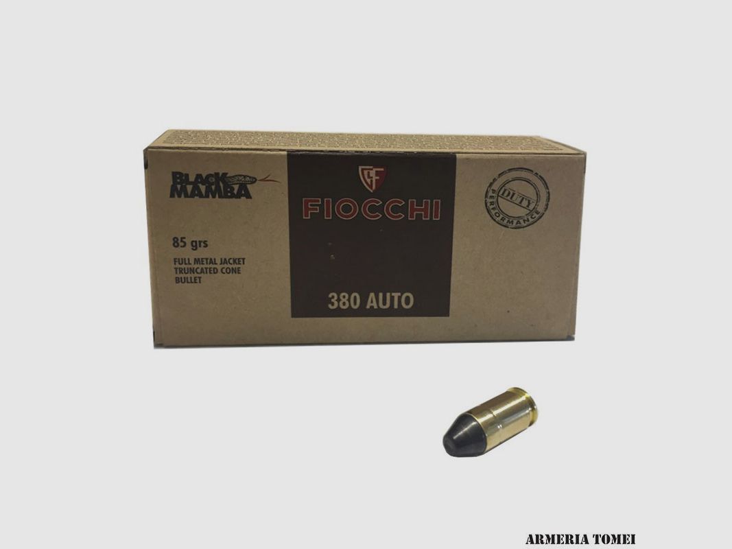 FIOCCHI – 380 AUTO 85GR VOLL-METALL-HÜLSE TRUNCATED CONE GESCHOSS