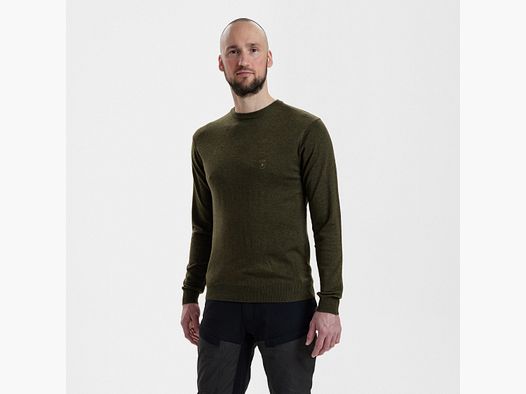 Kingston Sweater with Round Neck - Green Melange - Size: M