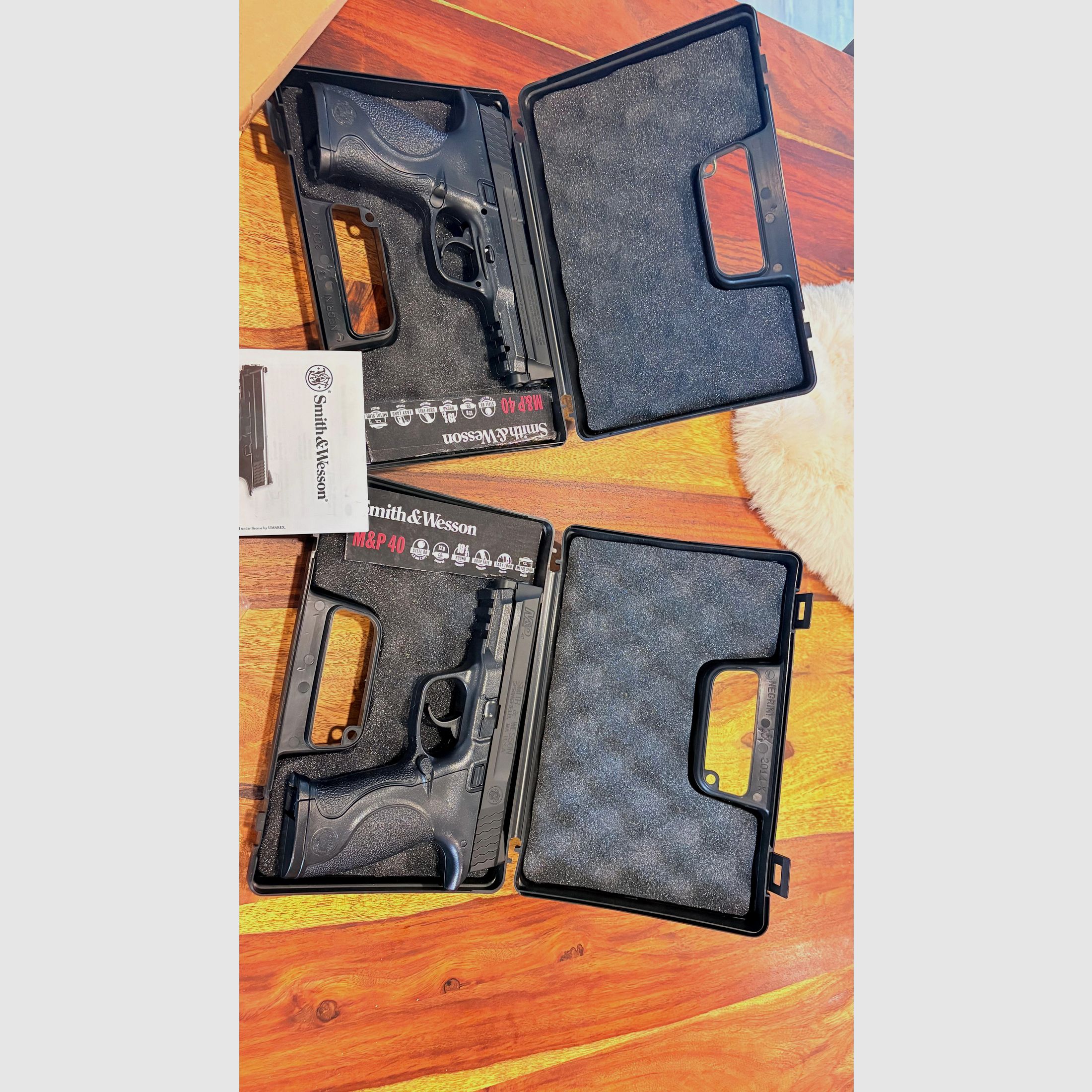 2x Umarex Smith & Wesson M&P 40 CO2 BB pistols – brand new, unused + accessory package