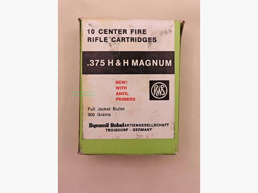 RWS (WZd.Fa.Rottweil) rifle cartridges .375 H&H Mag