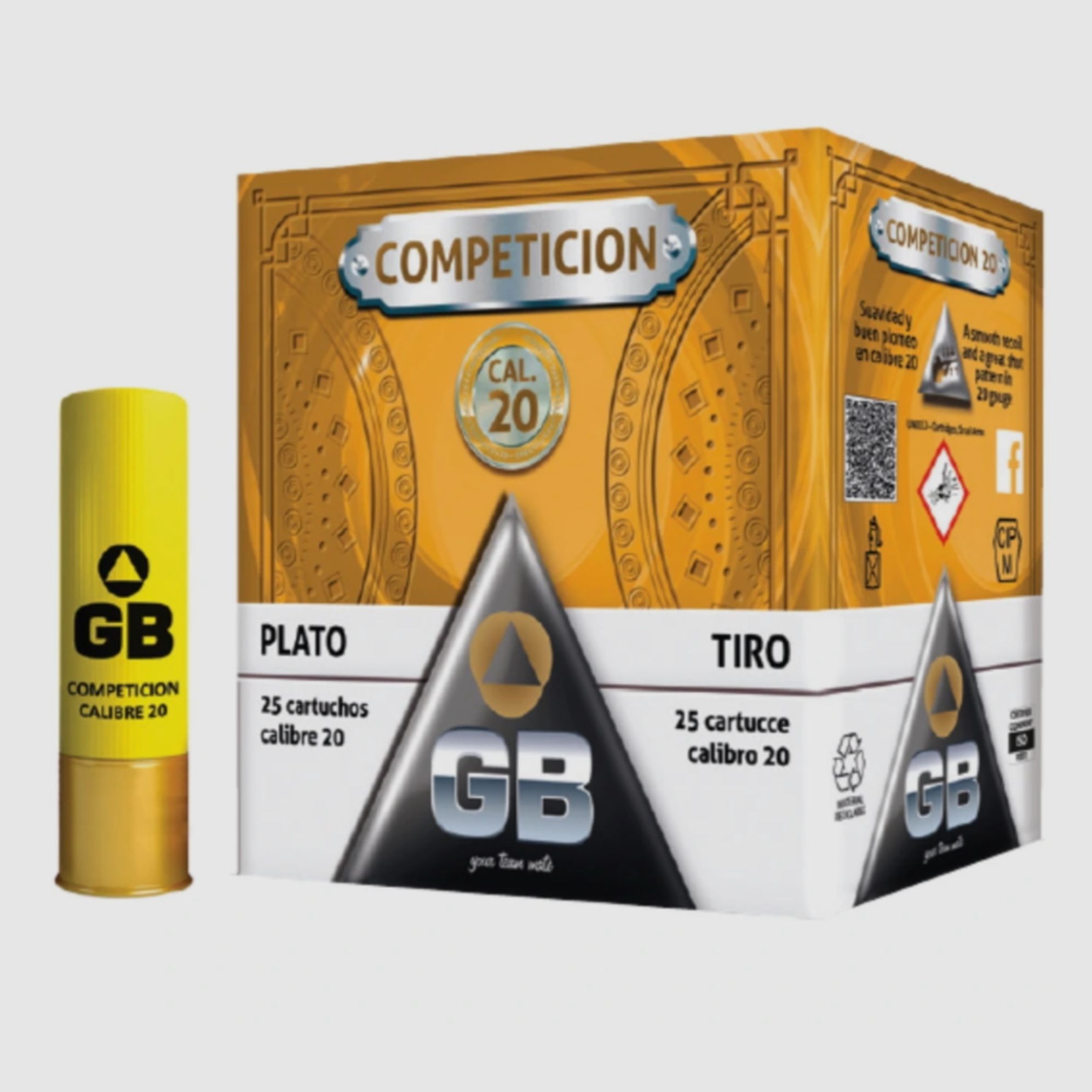 GB Competition Trap 20/70 shot cartridges 24g 2.4mm 25 pieces