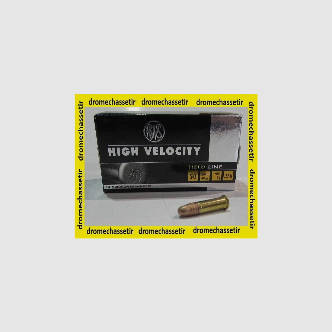 50 Patronen RWS, 22 LR High Velocity, 40 grains kupferner