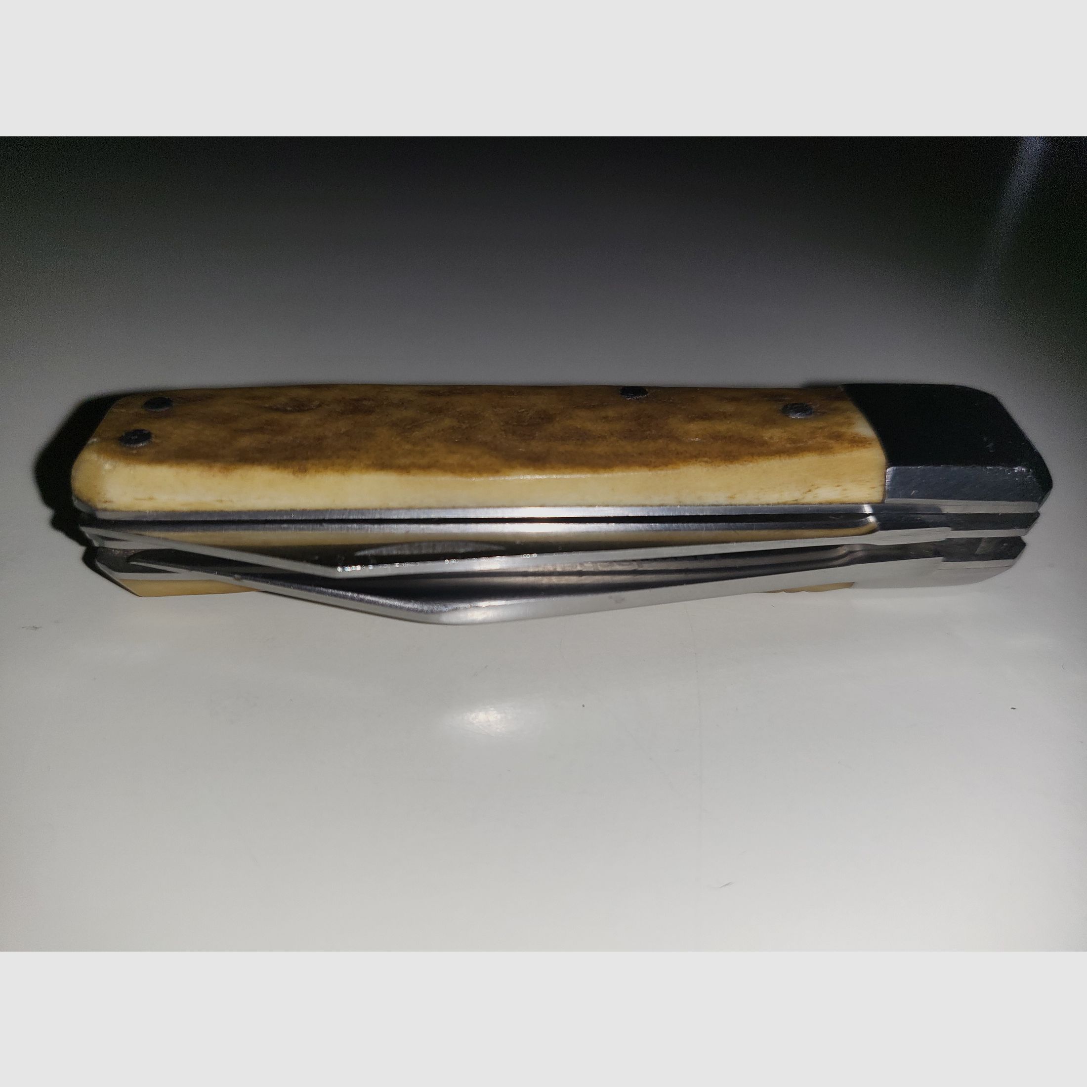 GML Leegebruch Jagdtaschenmesser – Handarbeit – Echtes Hirschhorn – DDR Rarität