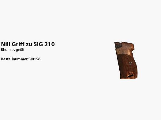 Plaques de poignée Wyss Nill SIG P210 Rhomlas huilées avec attache de sangle
