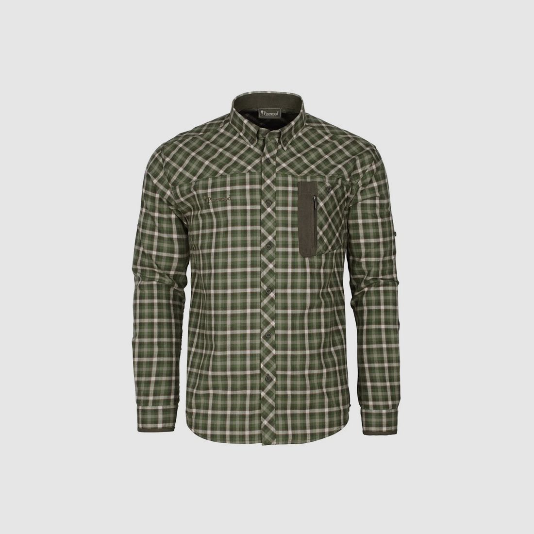 Pinewood Hemd Wolf Shirt Pine Green / Offwhite