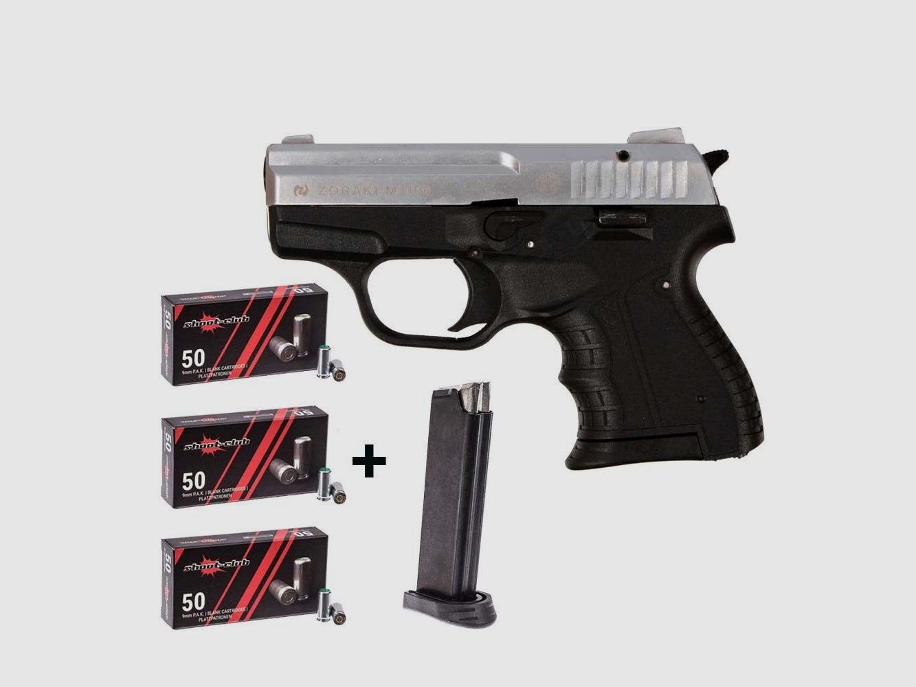 Zoraki Zoraki 906 matte/chrome 9mm P.A.K. blank cartridge set