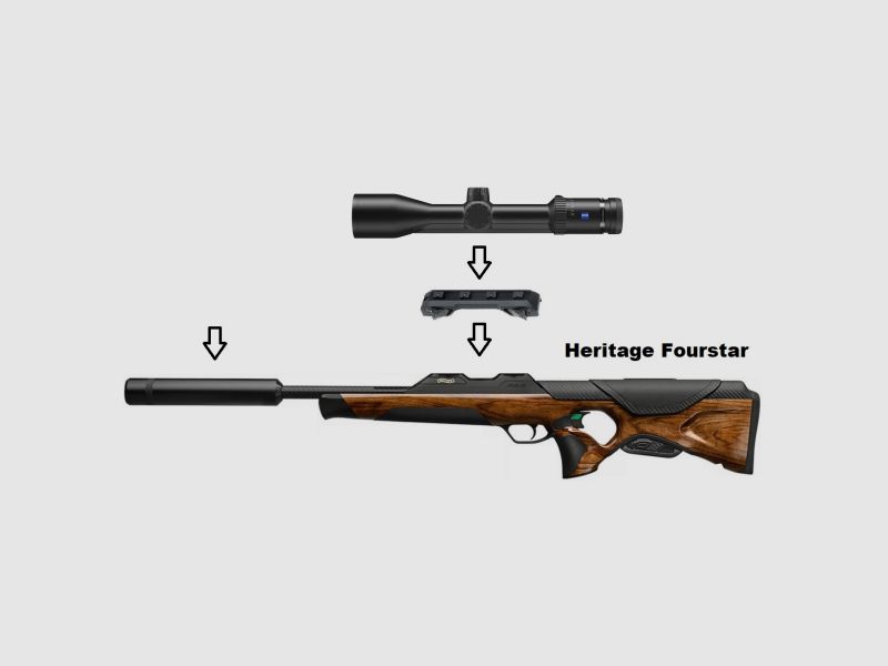 Walther RS3 Heritage Fourstar + Zeiss V6 2-12x50 M + Schalldämpfer + ... / Komplettpaket, Bild 1 von 4