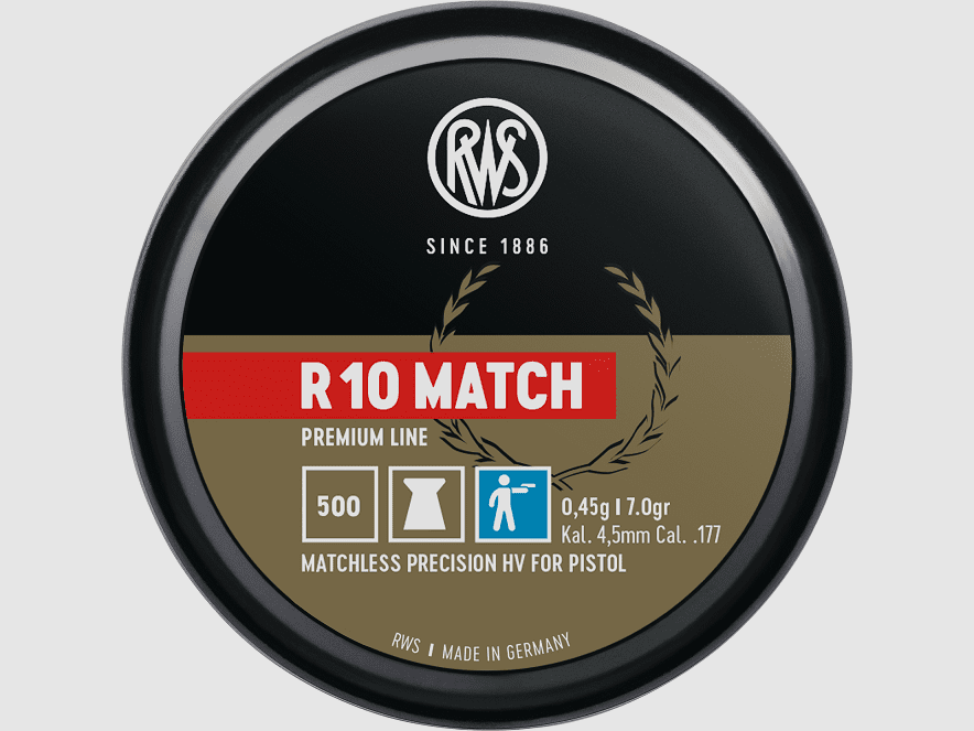 RWS Premium Line R10 Match HV Diabolo 4.5 mm Ø4.5 mm 0.45 g 500 pcs