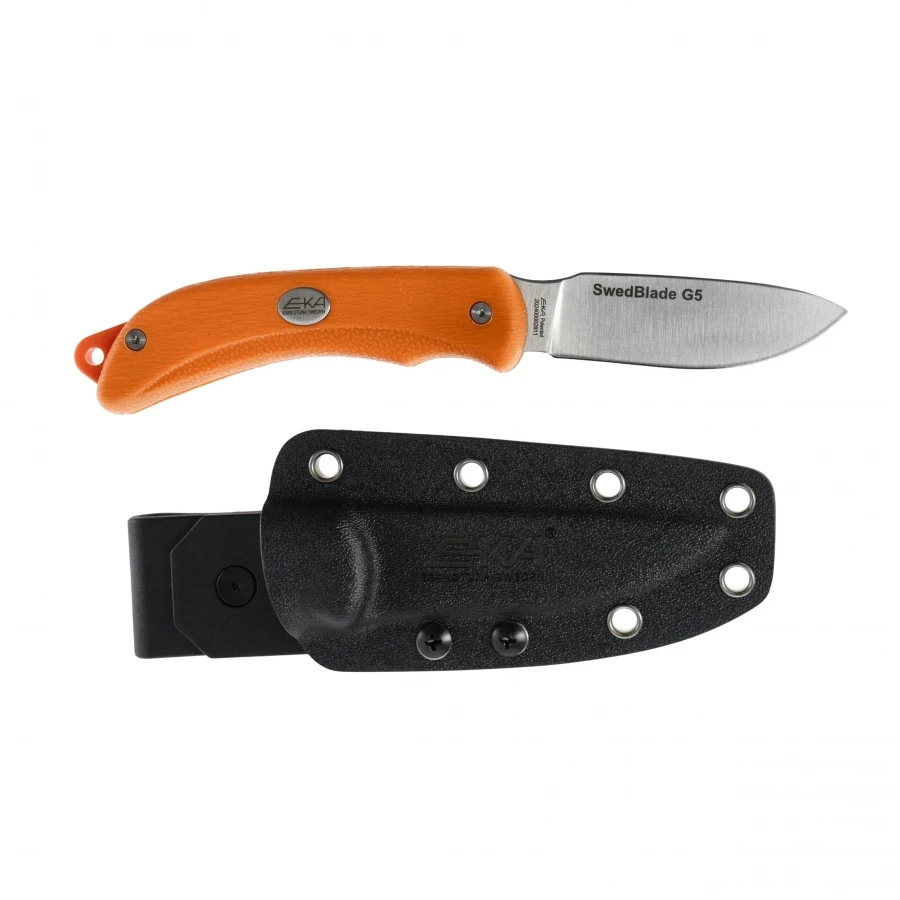 Jagdmesser EKA SwedBlade G5 zum Häuten, orange, Sandvik 12C27, mit Scheide