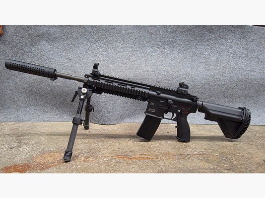 Neuwertige Gas Blowback HK416  GBB mit V3 Nozzle Stahl Bolt viel neues Zubehör Tuning Softair Gewehr ab 18 Jahre 6mm BB