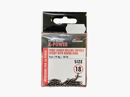 Trigirelle X-Power Rolling Swivels Misura 18 Carson (12pz)