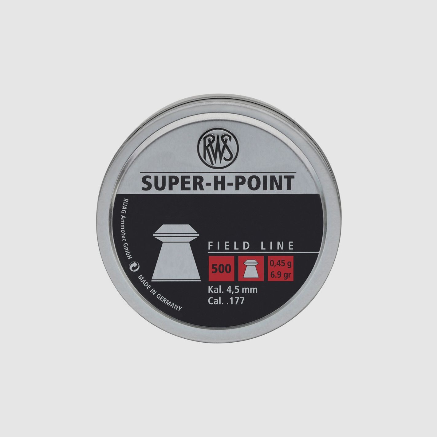 RWS Super H-Point kogeltjes kal. 4,50 0,45 g 500 stuks, afbeelding 1 van 2