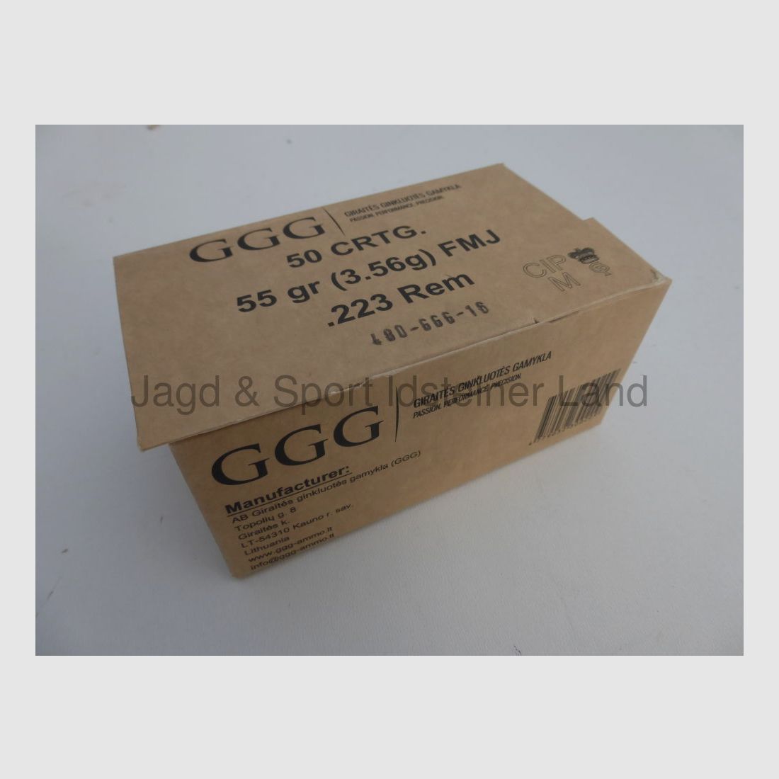 GGG, Giraites Ginkluotes Gamykla, 1200 Patronen pro Umkarton FMJ, 55grs