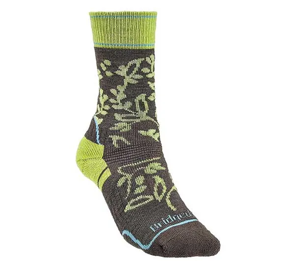 Bridgedale – Calze da trekking da donna – Hike Mid Merino P Boot – marrone/lime