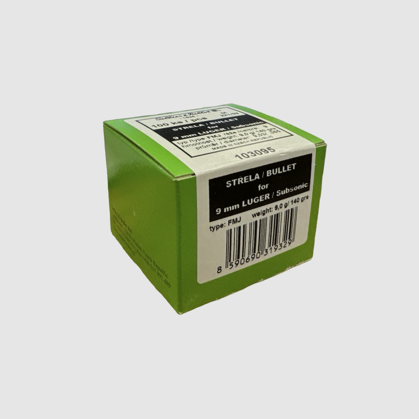 PALLE DA RICARICA – SELLIER & BELLOT – 9mm LUGER / Subsonic FMJ 9,0g | 140grs | (100PZ) -103095