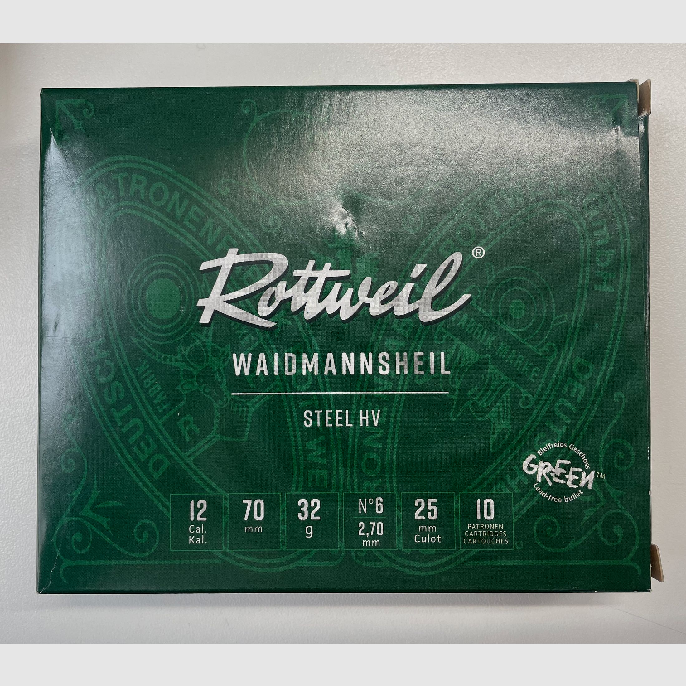 Rottweil 2431744 Waidmannsheil Steel HV 12/70 32g 2,70 mm 10St