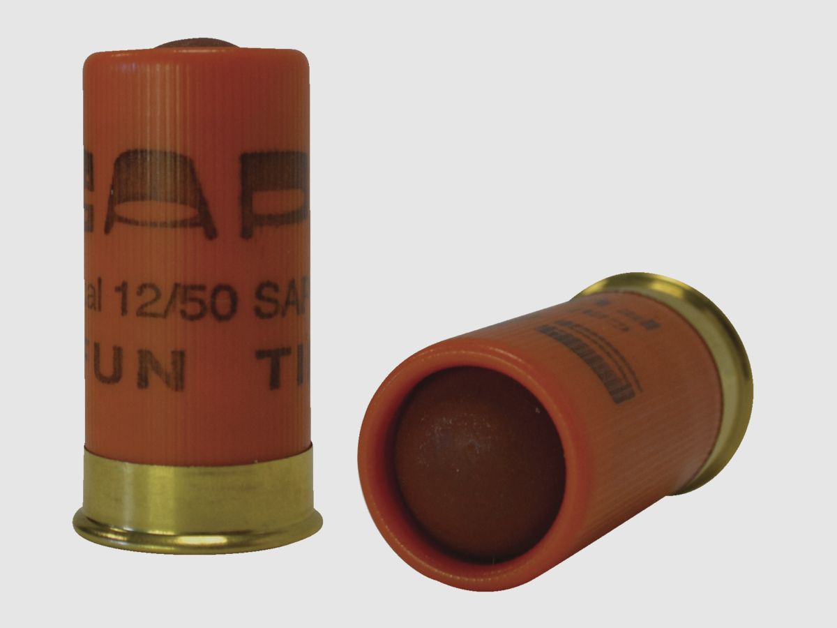 Munition Flinte oder Pistole 12/50 Gummigeschosse