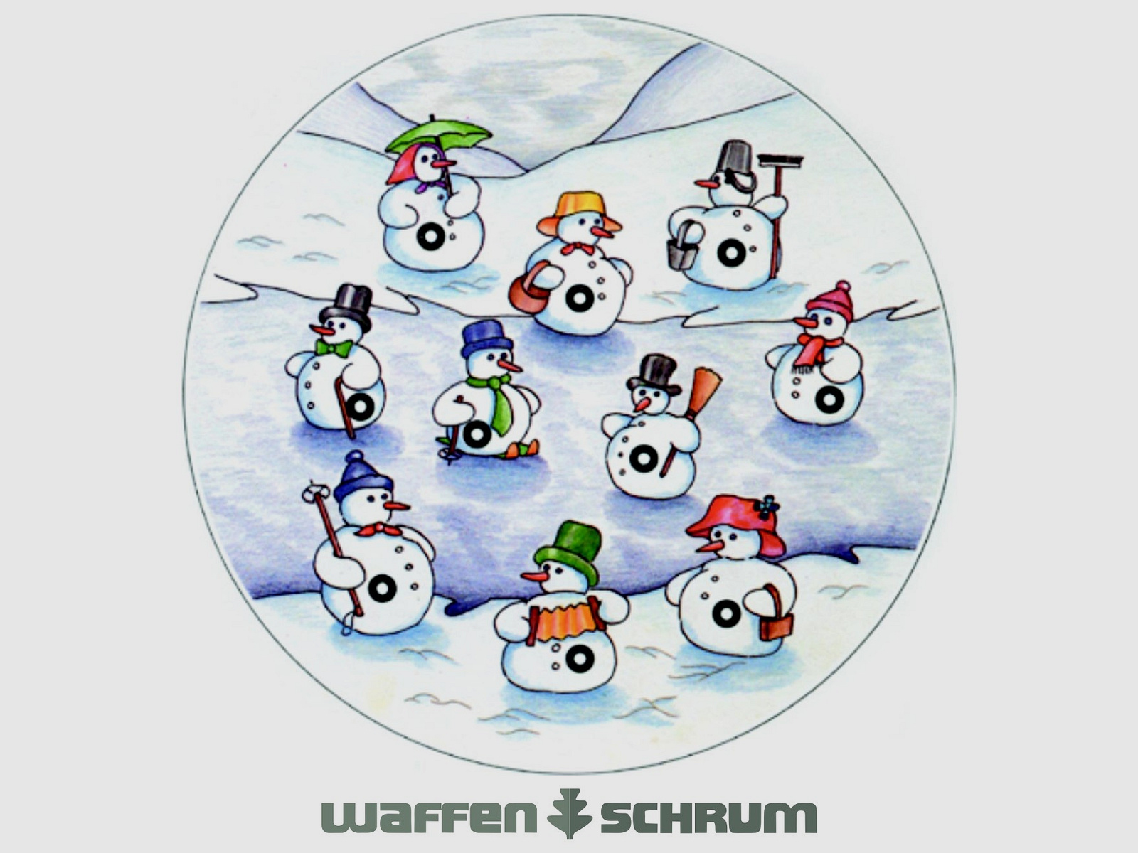 Braun Network Weihnachtsscheibe Schneemann Format: 14x14