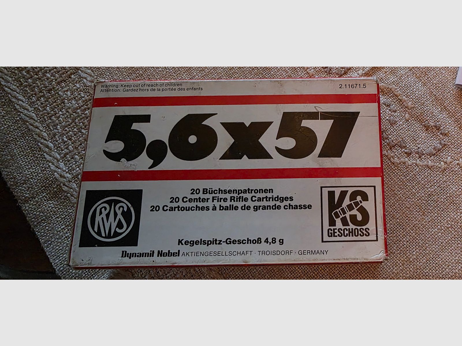 Rws Kegelspitz-Geschoß 4,8 g, 5,6x57