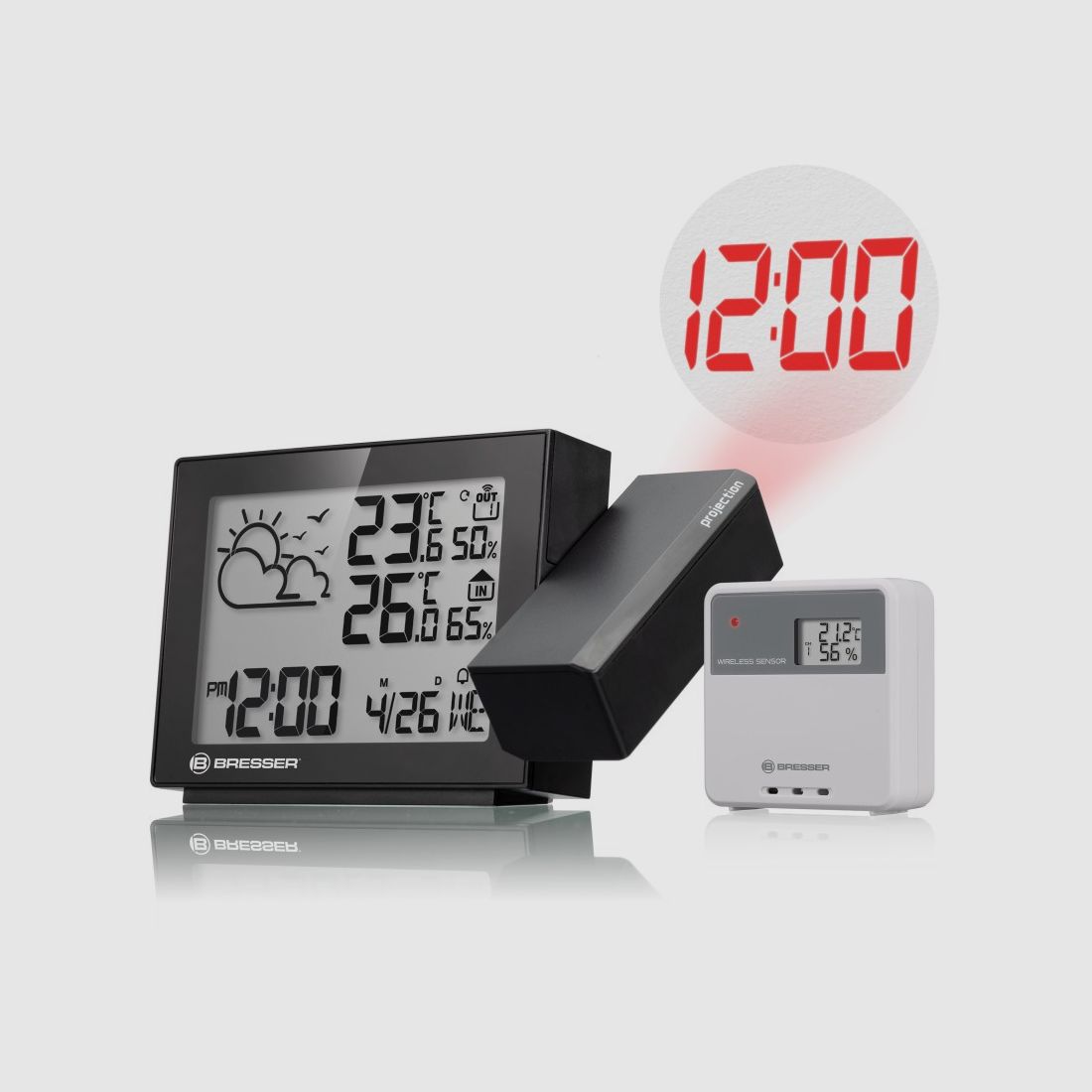 BRESSER Wetterstation mit Radio-Projektion MeteoTemp P, Bild 1 von 21