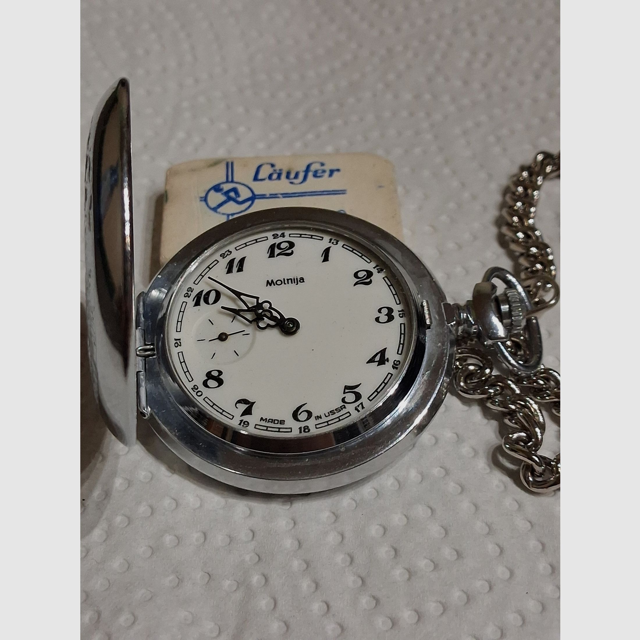 Taschenuhr mit Jagdmotiv 