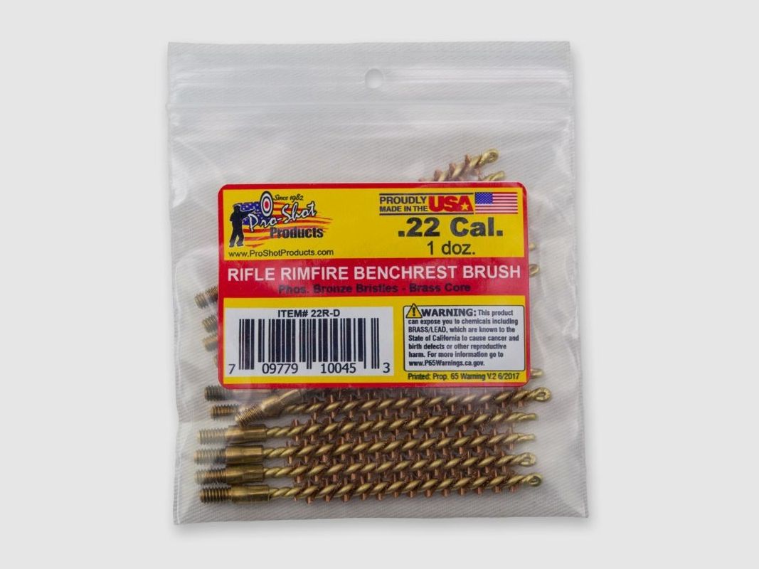 12 Laufbürsten Bronze .22lr Pistol