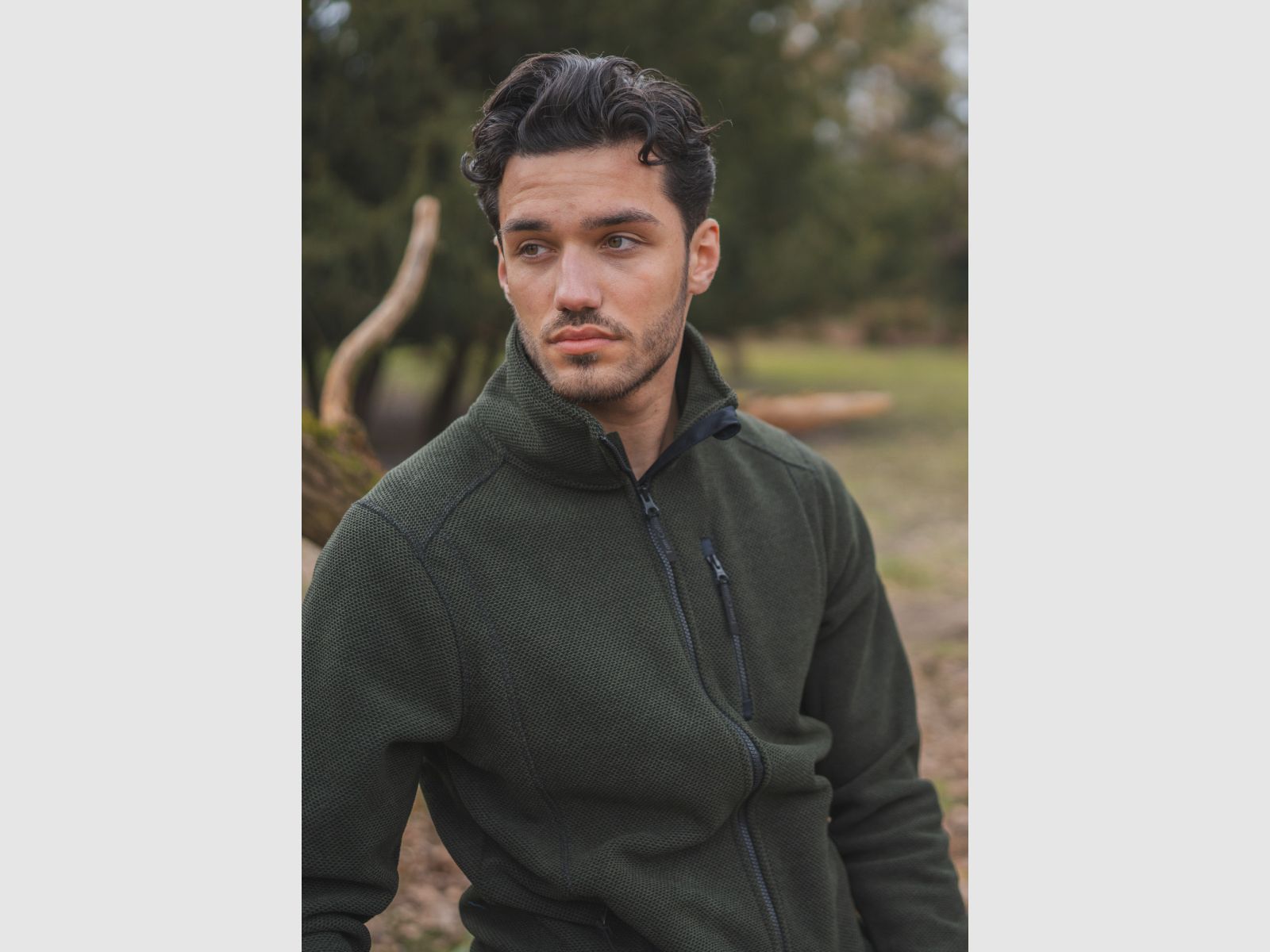 TOM COLLINS Herren Piqué Jacke Oliv