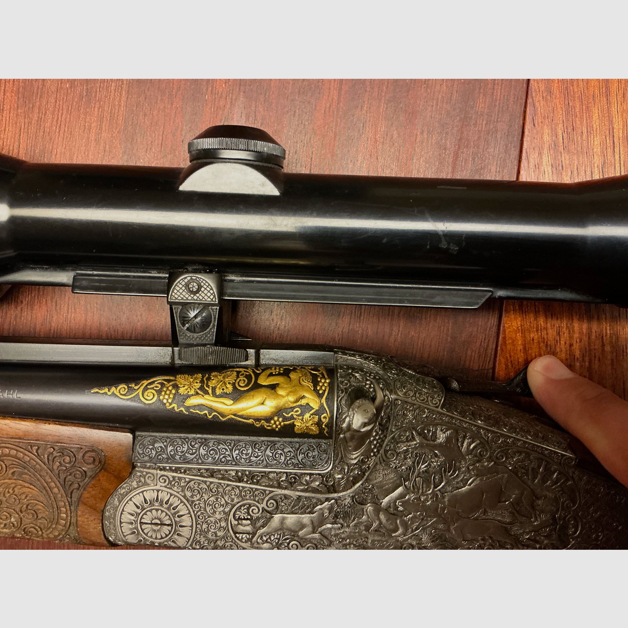 Fusil de luxe à double canon Heym avec gravure de maître (pièce unique)