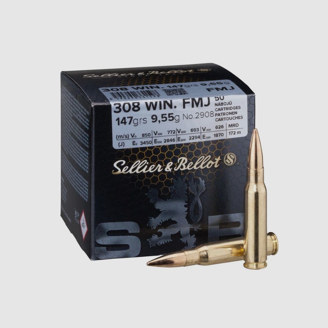 Sellier & Bellot .308 Win. Full metal jacket 9,5g/147grs.