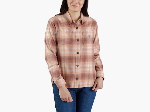 Carhartt Plaid Flannel Shirt Ladies Stucco XL
