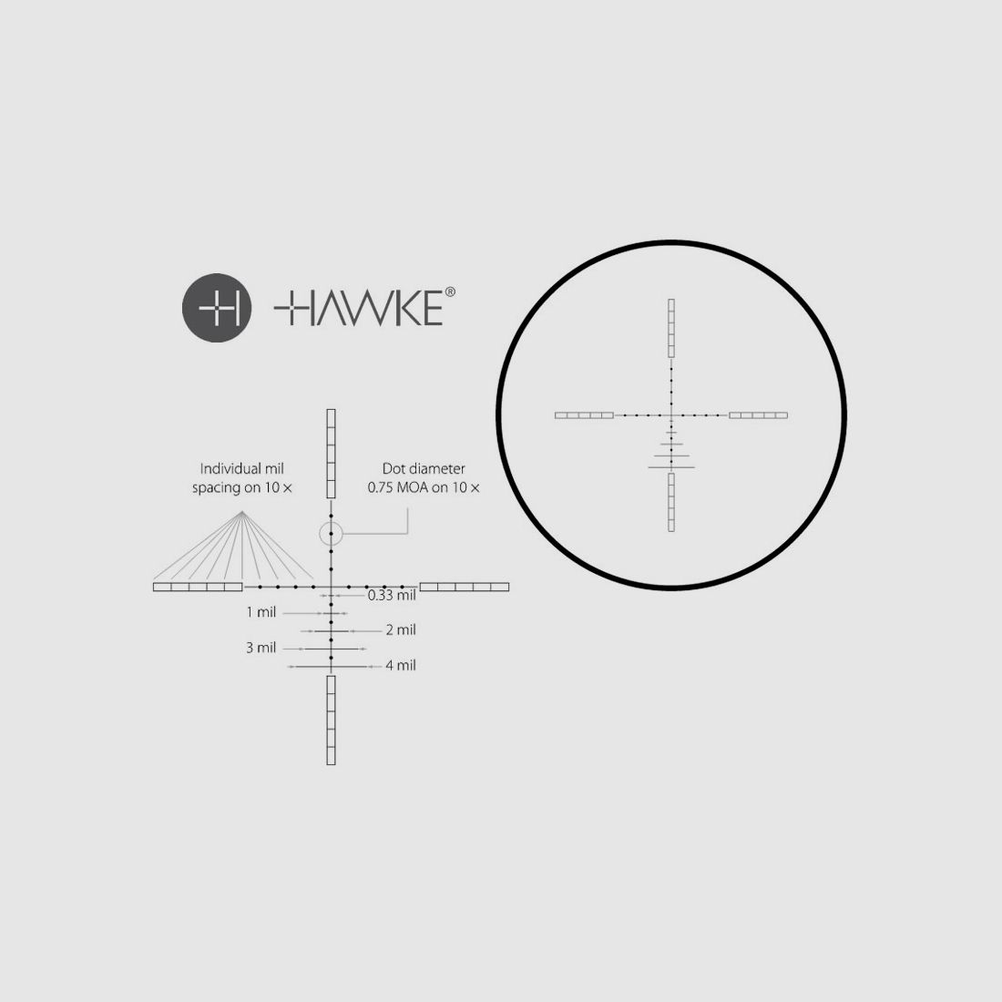 Zielfernrohr Hawke Airmax 4-12Ă—50 AMX, 1 Zoll Tubus, AMX Absehen unbeleuchtet