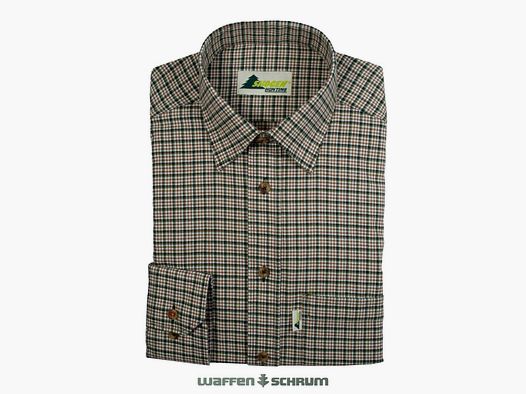 The forest shirt Kent collar natural / olive