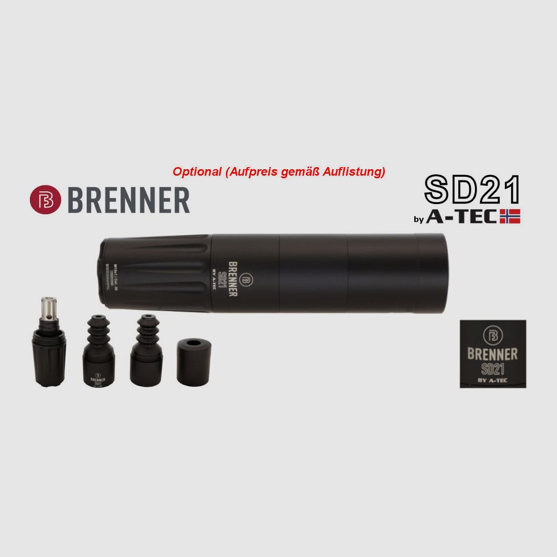 Brenner Komplettpaket:	 Brenner BR20 Walnuss mit Zeiss V4 3-12x56