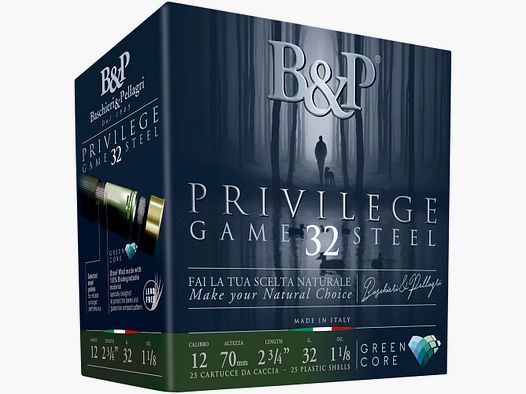 Baschieri & Pellagri 12/70 Privilege Game Steel Green Core 2.9mm 32g.
