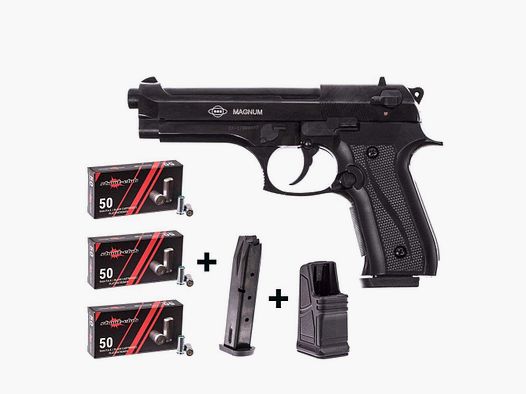 GSG Firat Magnum blued 9mm P.A.K. / 150 blank cartridges