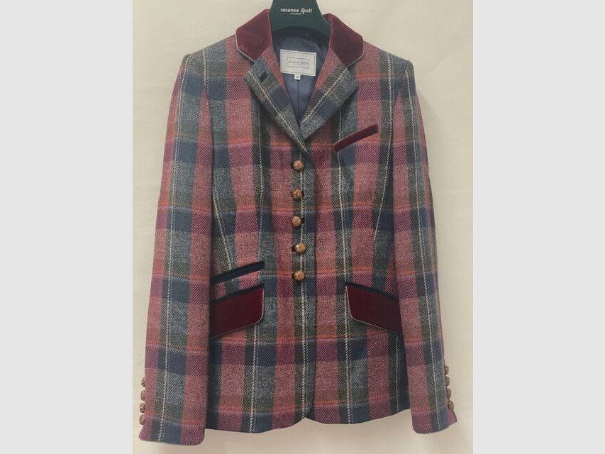Susanne Spatt Jacke Lara Tweed karo wine/nachtblau/grau