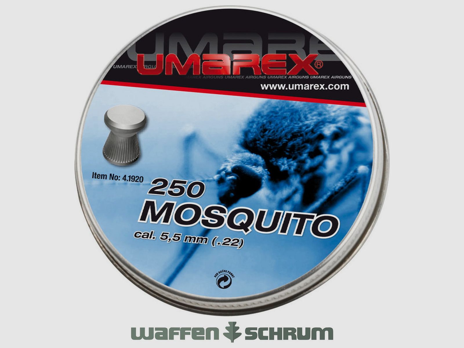 Diabolo Mosquito 5,5mm (.22) Dose 250 Stck Flachkopf