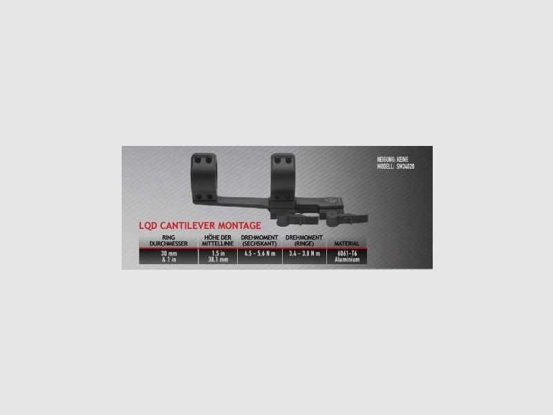 Sightmark Tactical AR 30mm LQD Montage Fixed Cantilever Mount AR-15 15 10 SLB Klemmontage PPC IPSC