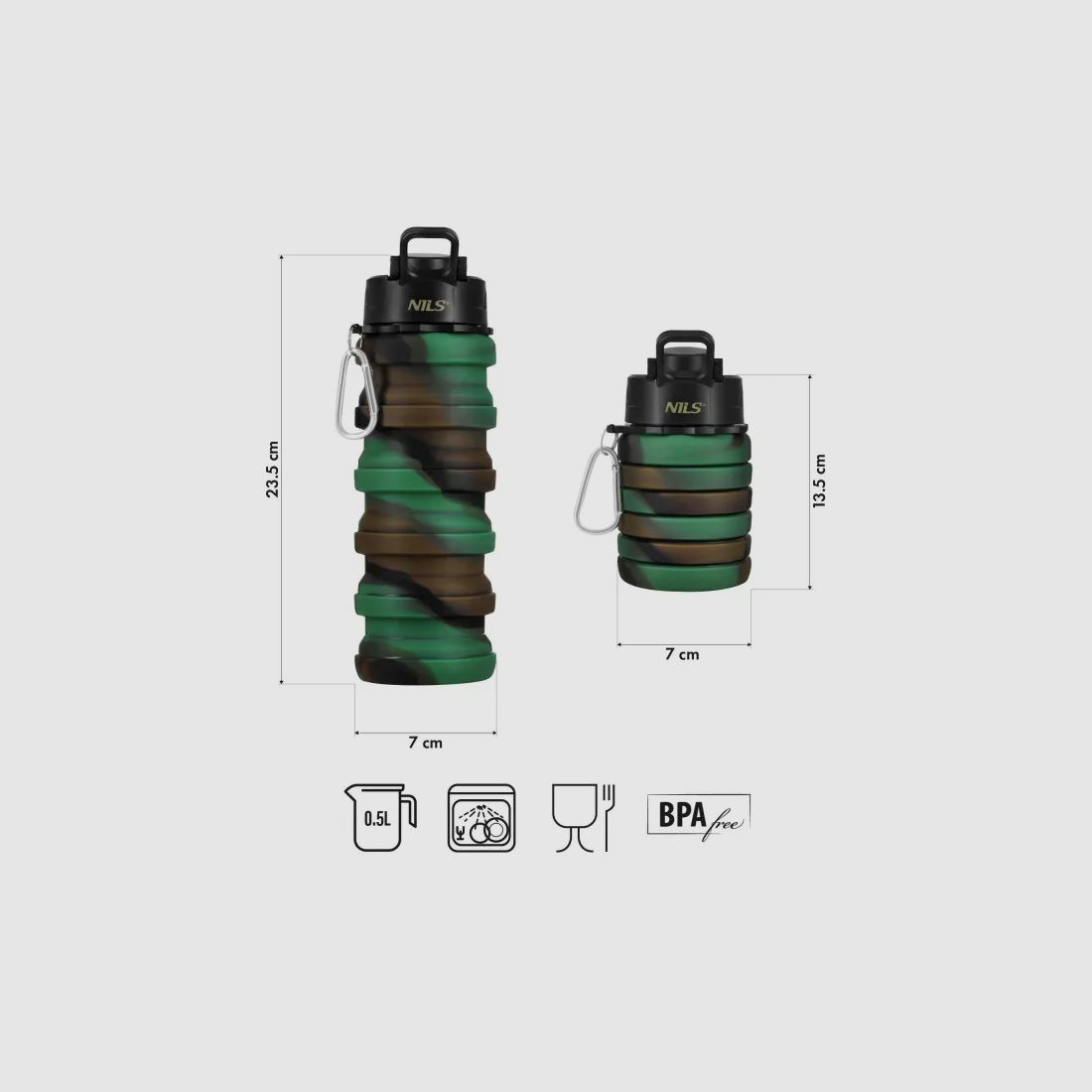 NC4106 Botella de Silicona Plegable, 500 ml