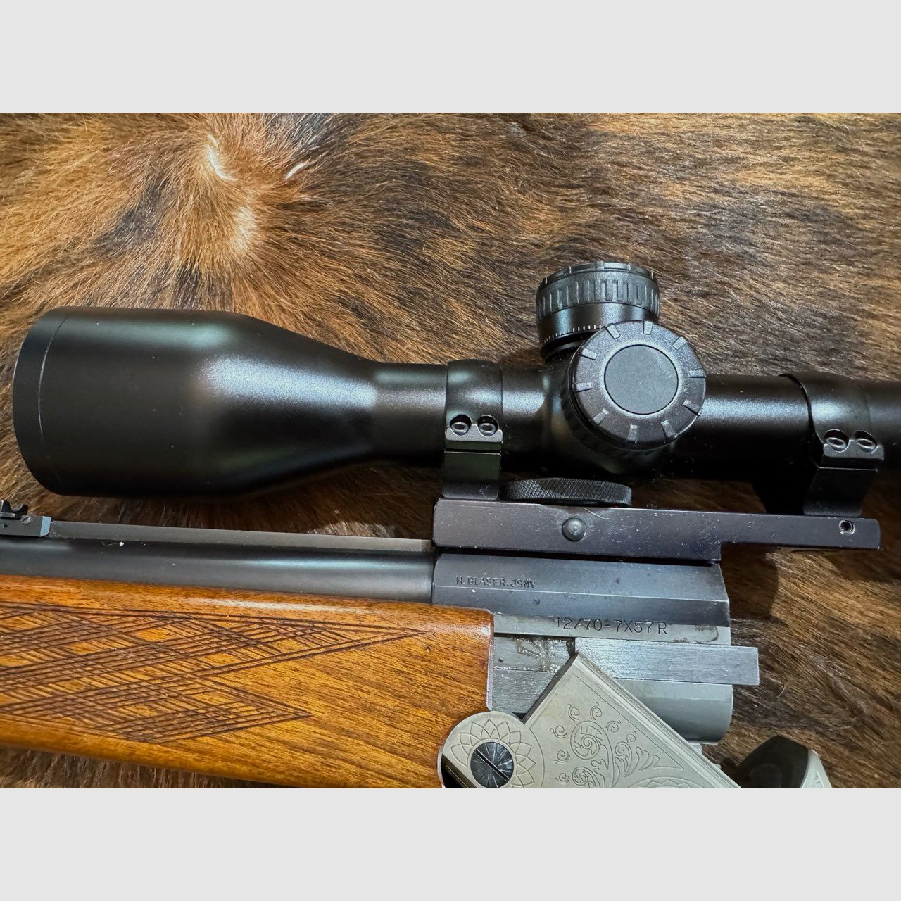 Blaser – Bockbüchsflinte BBF ES70 calibro 7x57R + 12/70 con ottica Zeiss