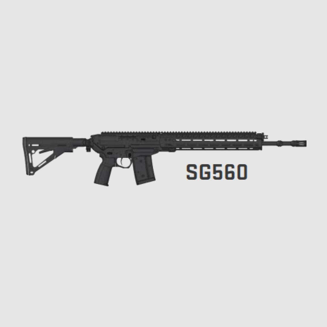 SIG SAUER SG560 20“ Lauf, 10“ Drall, Kaliber 5.56 x 45mm inkl. STANAG Adapter, Magazin (10), Koffer