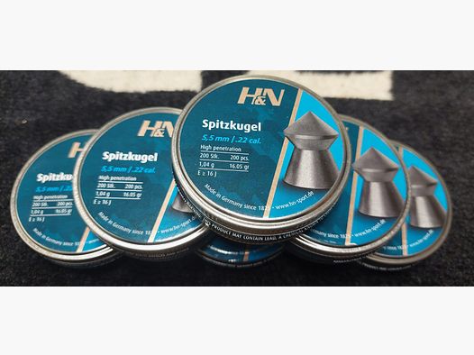 MUNITION FÜR DRUCKLUFT H&N SPITZKUGEL CAL 5.5 16.05 GR