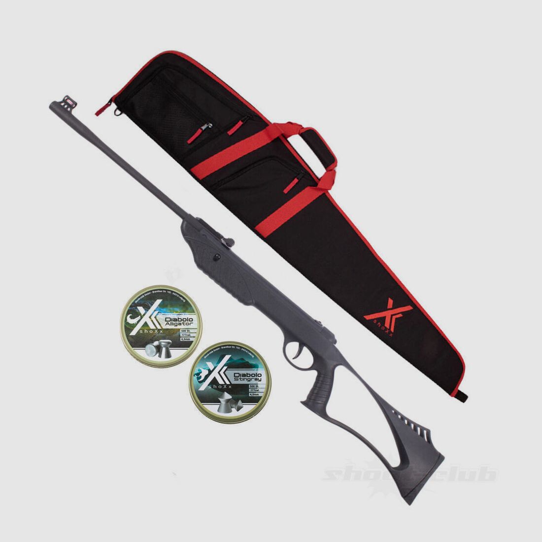 shoXx XS16 Kipplauf Luftgewehr 4,5 mm Diabolo im Futteral Set